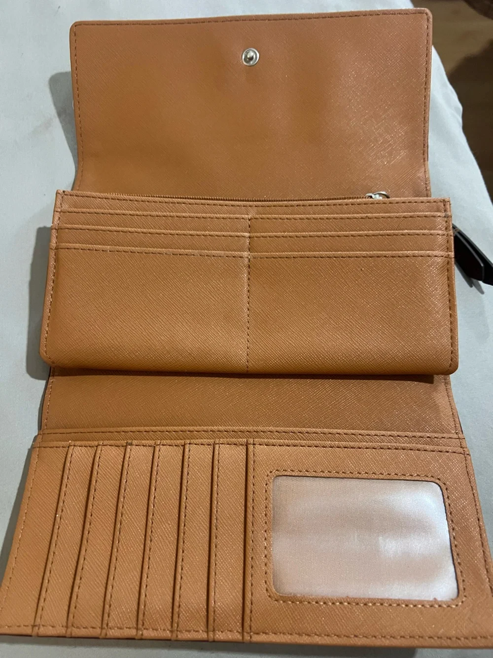 Fossil Women's Deep Wine Leather Wallet with Logo Plaque